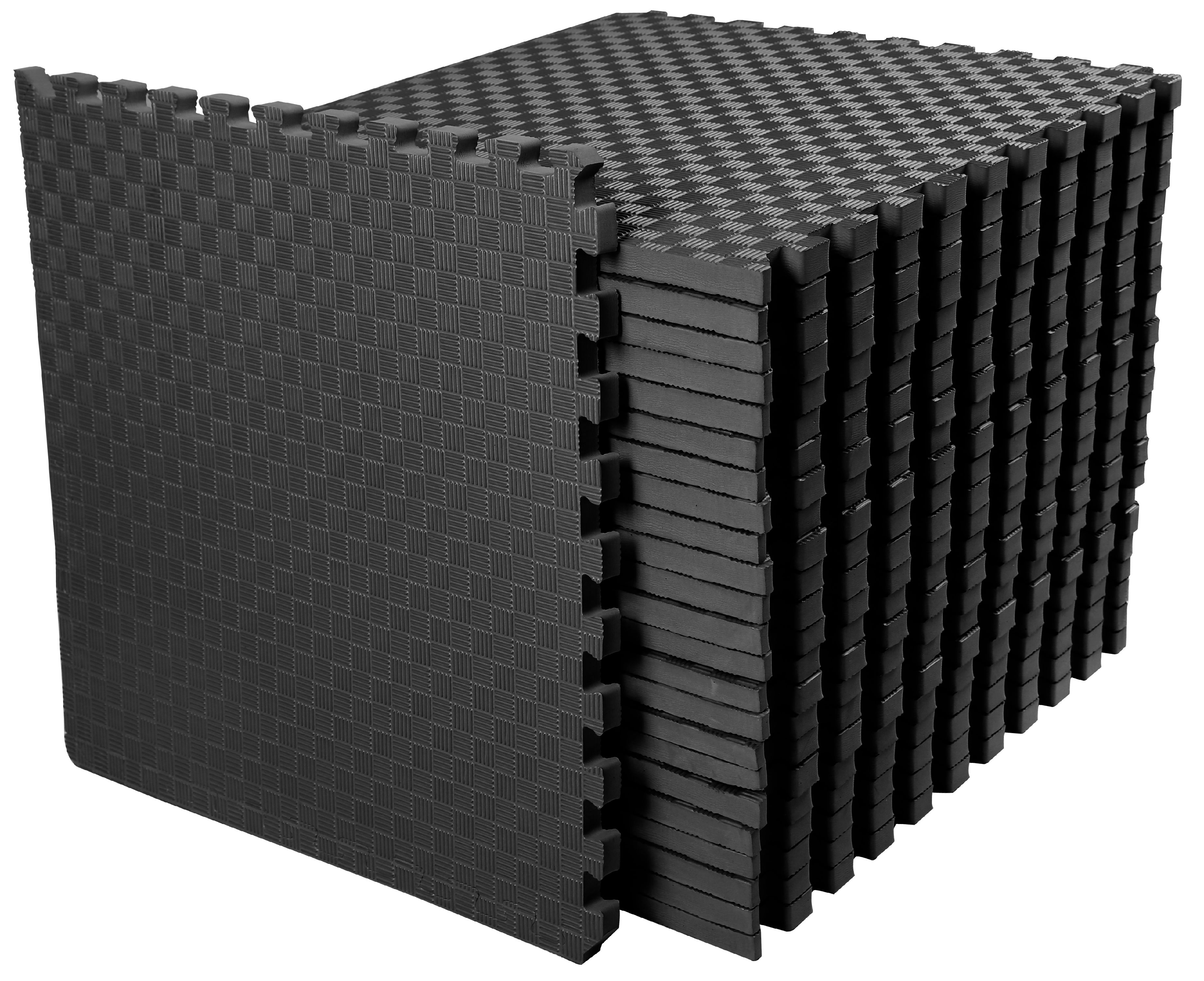 BalanceFrom 1 In. Thick Flooring Puzzle Exercise Mat with High Quality EVA  Foam Interlocking Tiles, 18 Piece, 72 Sq Ft. Black 